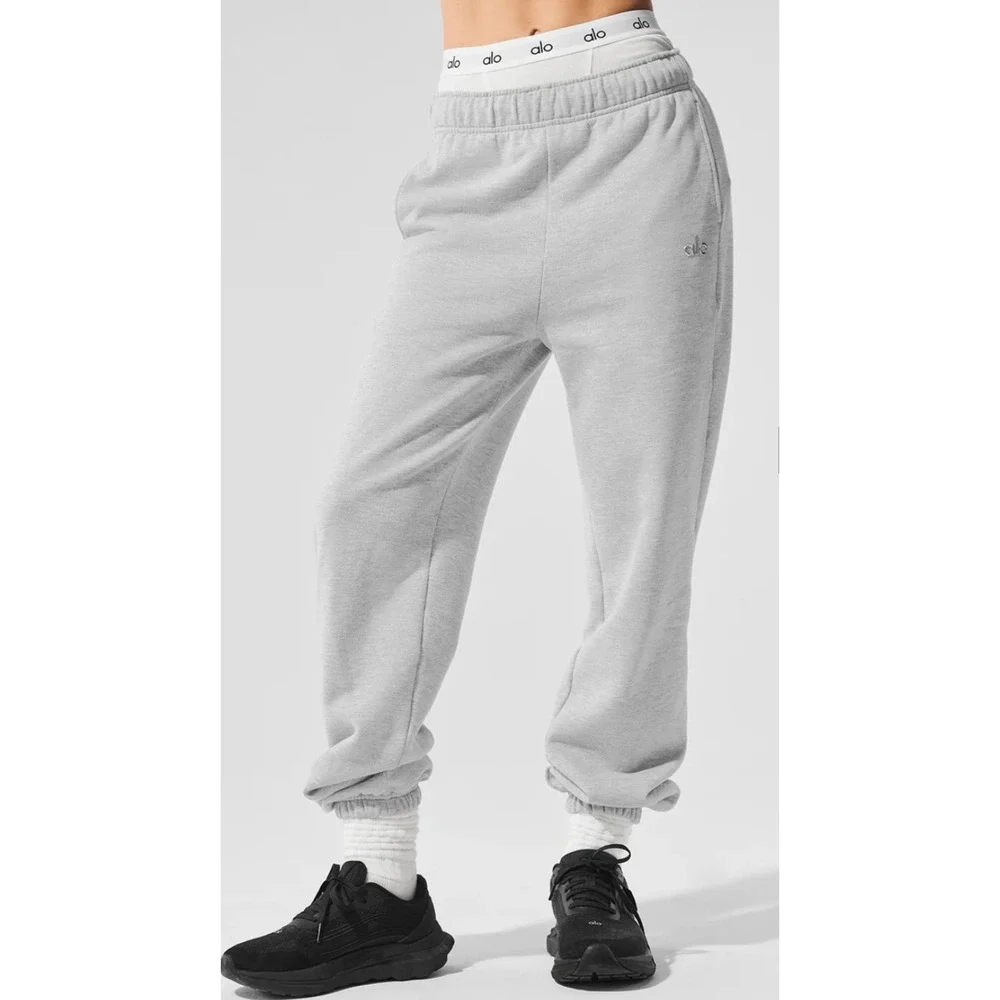 ALO, Accolade Sweatpant Jogger, Wmns Large, Heather Gray, Activewear Athleisure